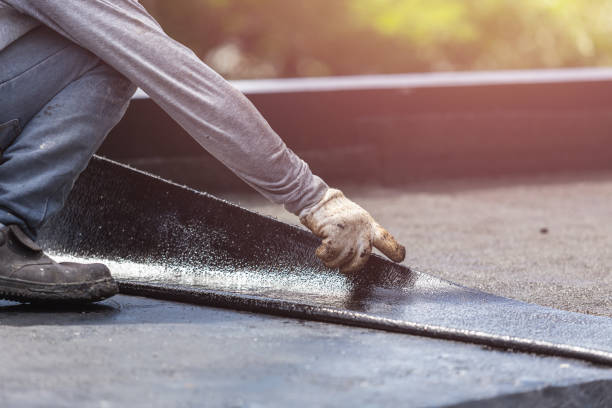 Professional Waterproofing technician working in Woodcliff Lake, NJ
